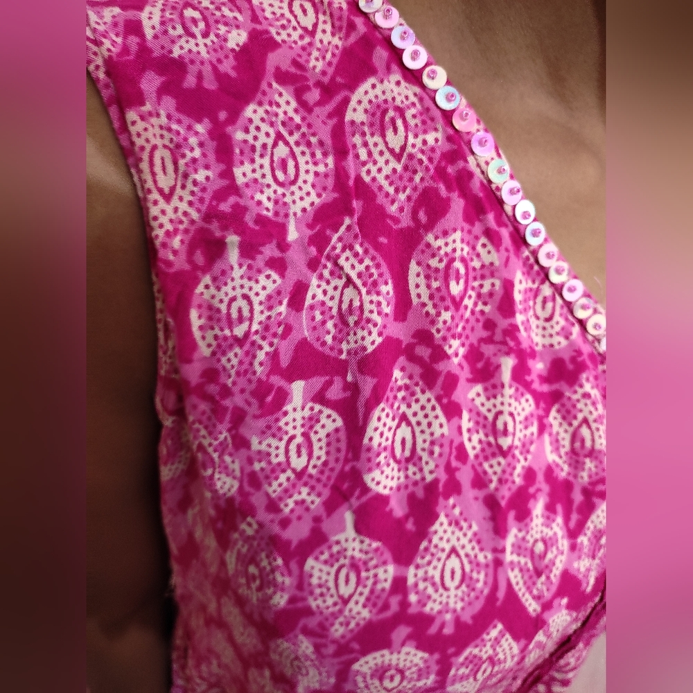 💜💜💜Srishti pink cotton indo western dress - Picture 5 of 7